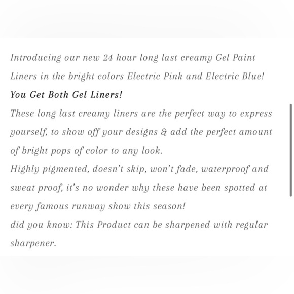 New/Sealed Illuminati Gel Paint Eyeliner Set in Electric Pink & Electric Blue - Picture 8 of 12